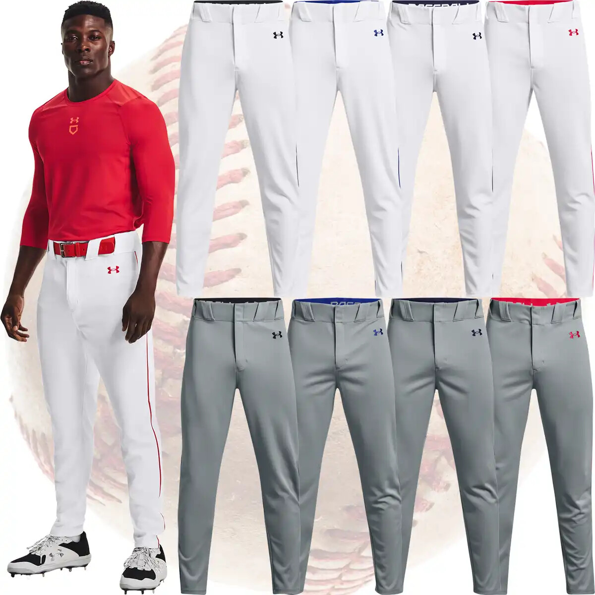 Under Armour Vanish Open Bottom Piped Mens Baseball Pants - 1367347