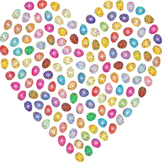 30 Custom Easter Egg Heart Personalized Address Labels