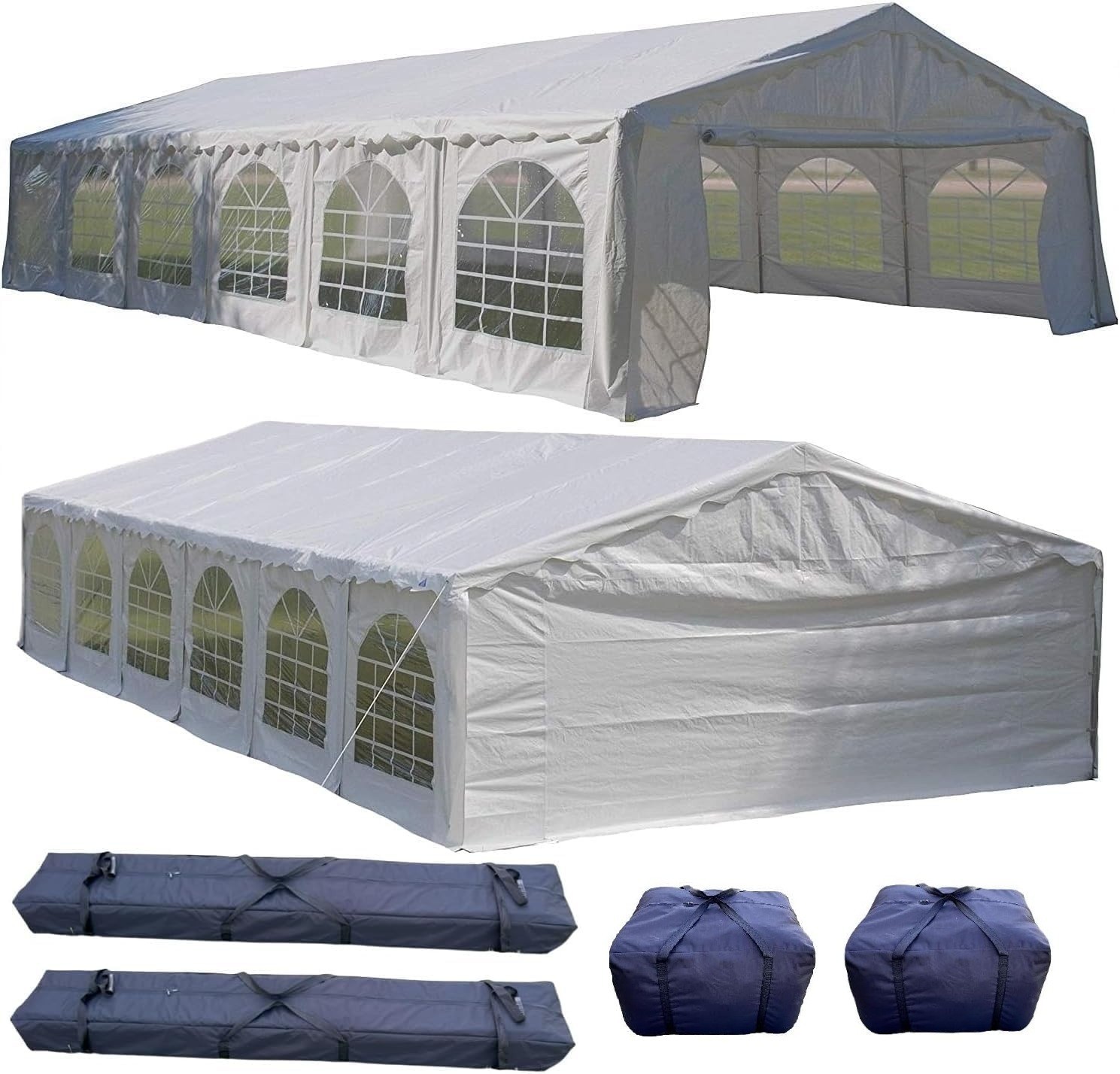 40'x20' Budget PE Wedding Party Tent Canopy Shelter + 2 Long Bags + 2 Short Bags