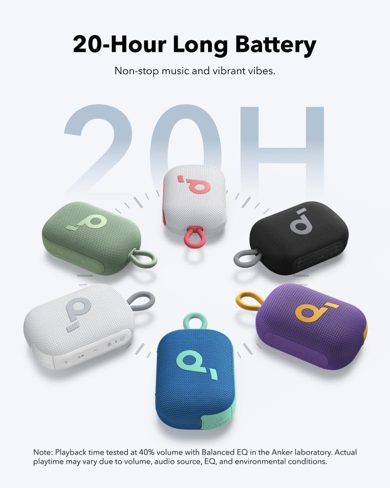 Lightweight Bluetooth Shower Speaker with Bass Boost - 20H Playtime & Floatable