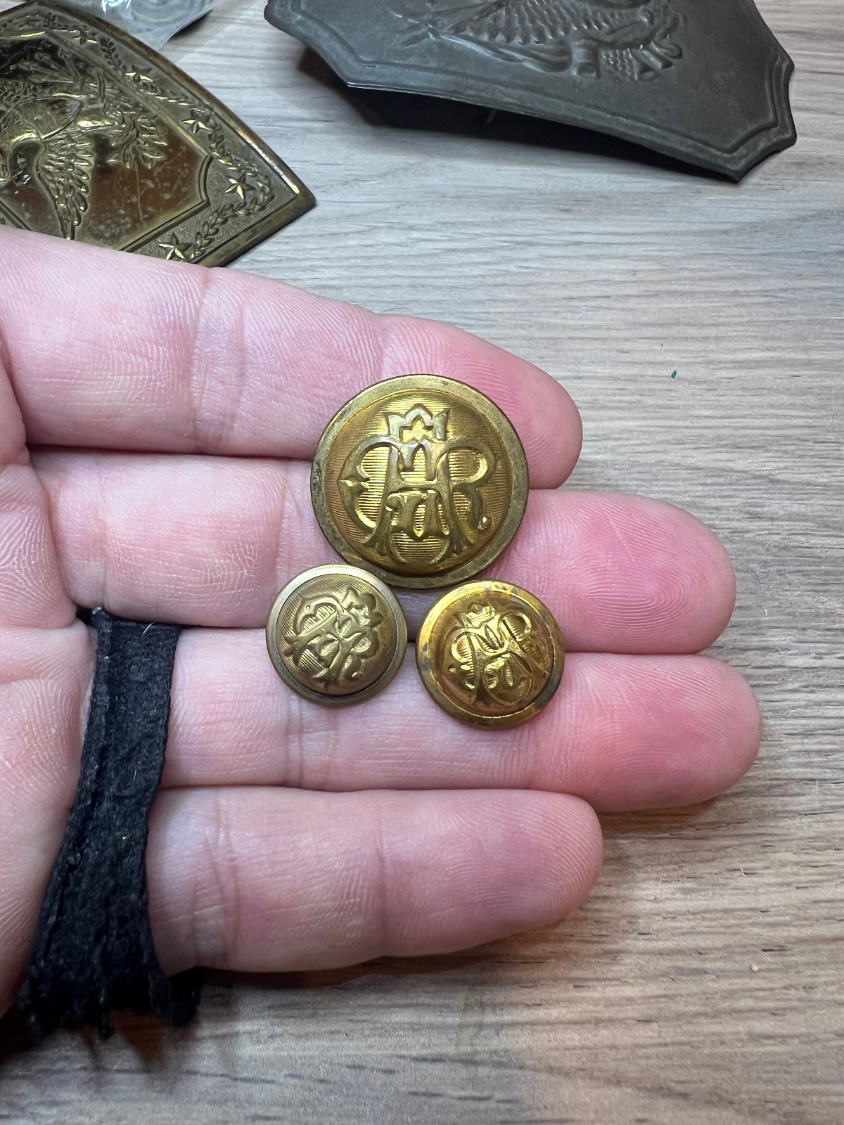 Group of 3 Civil War GAR Veterans Coat & Cuff Buttons