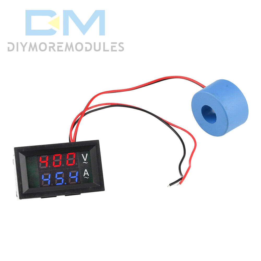 Voltmeter Current Voltage Amp Meter Hall Effect Sensor AC50-600V 10A/50A/100A