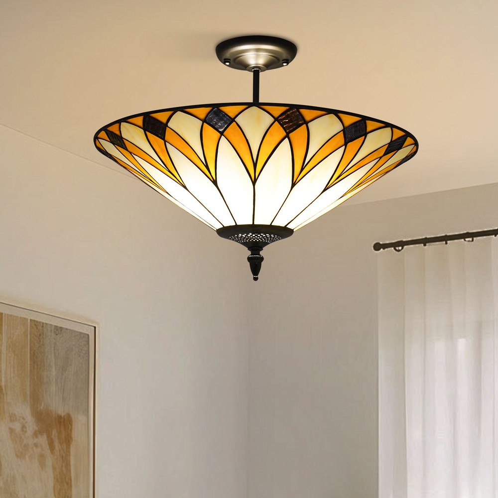 Ceiling Light, Stained Glass Ceiling Light Fixture, Flush Mount Ceiling Light US
