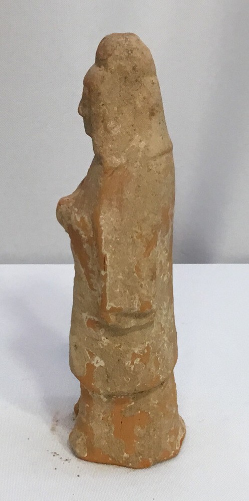 primitive clay Buddah incense burner 7” tall