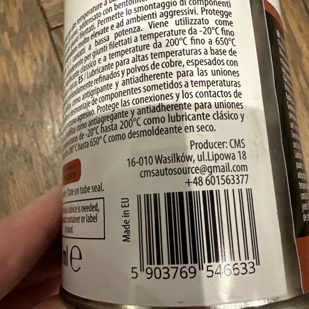 Fluent Source Copper Grease Automotive And Industry 325ml