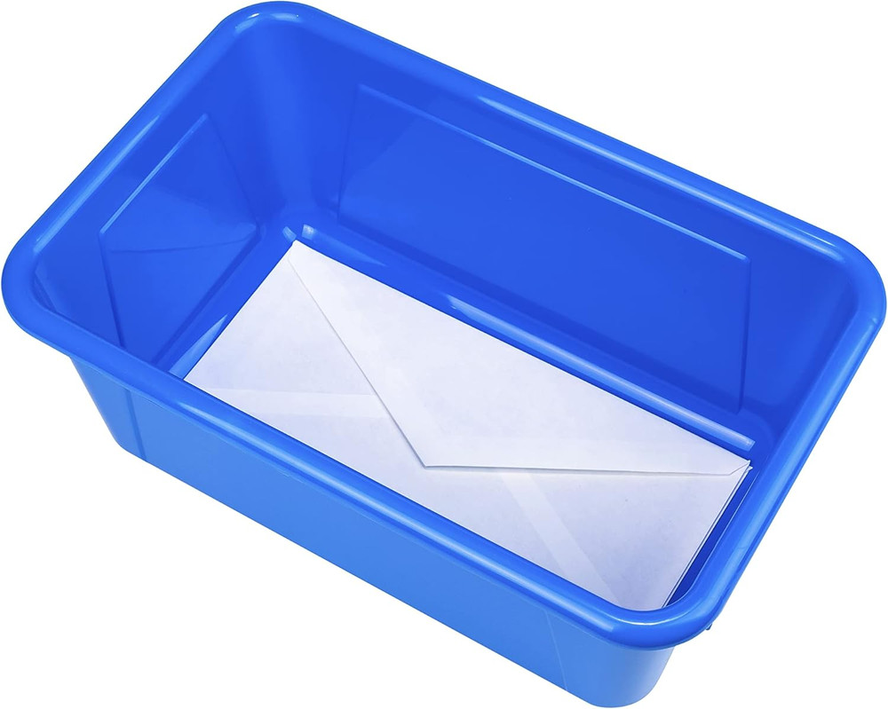Small Cubby Bins – Plastic Storage Containers for Classroom with Non-Snap Lid, 1