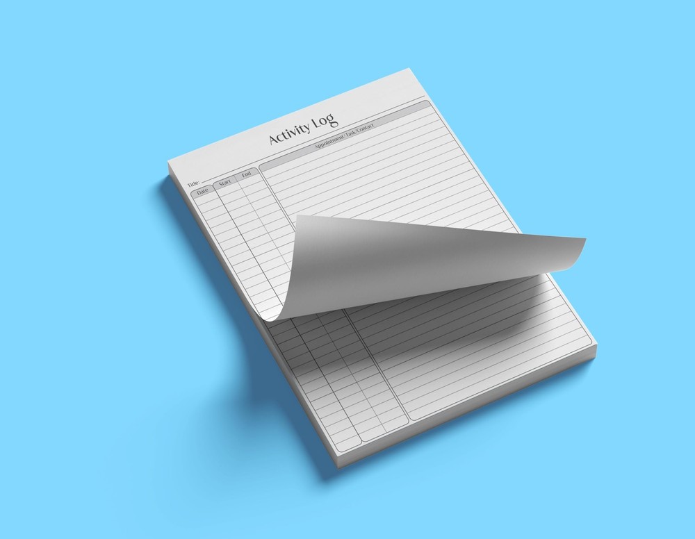 Activity Log Notepad, 8.5" x 11", Planning Note Pad, 50 Sheets, Daily Time Tr...
