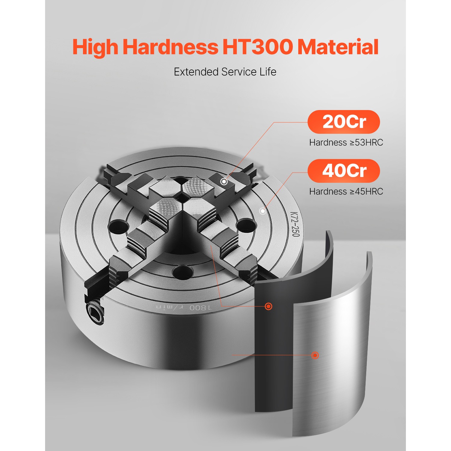 10 Inch 4-Jaw Self-Centering Lathe Chuck for Drilling Milling Machine