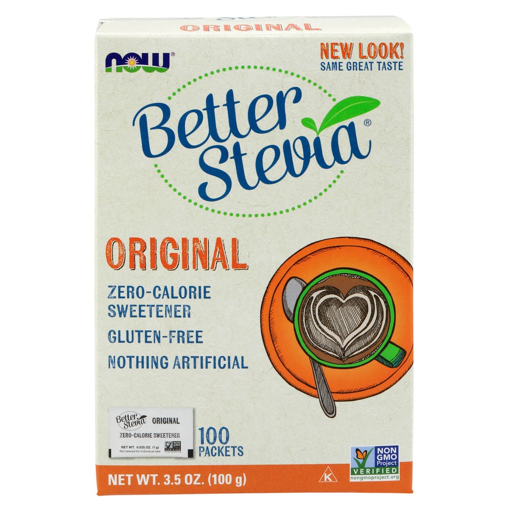 NOW FOODS BetterStevia Packets 100 Packets Box