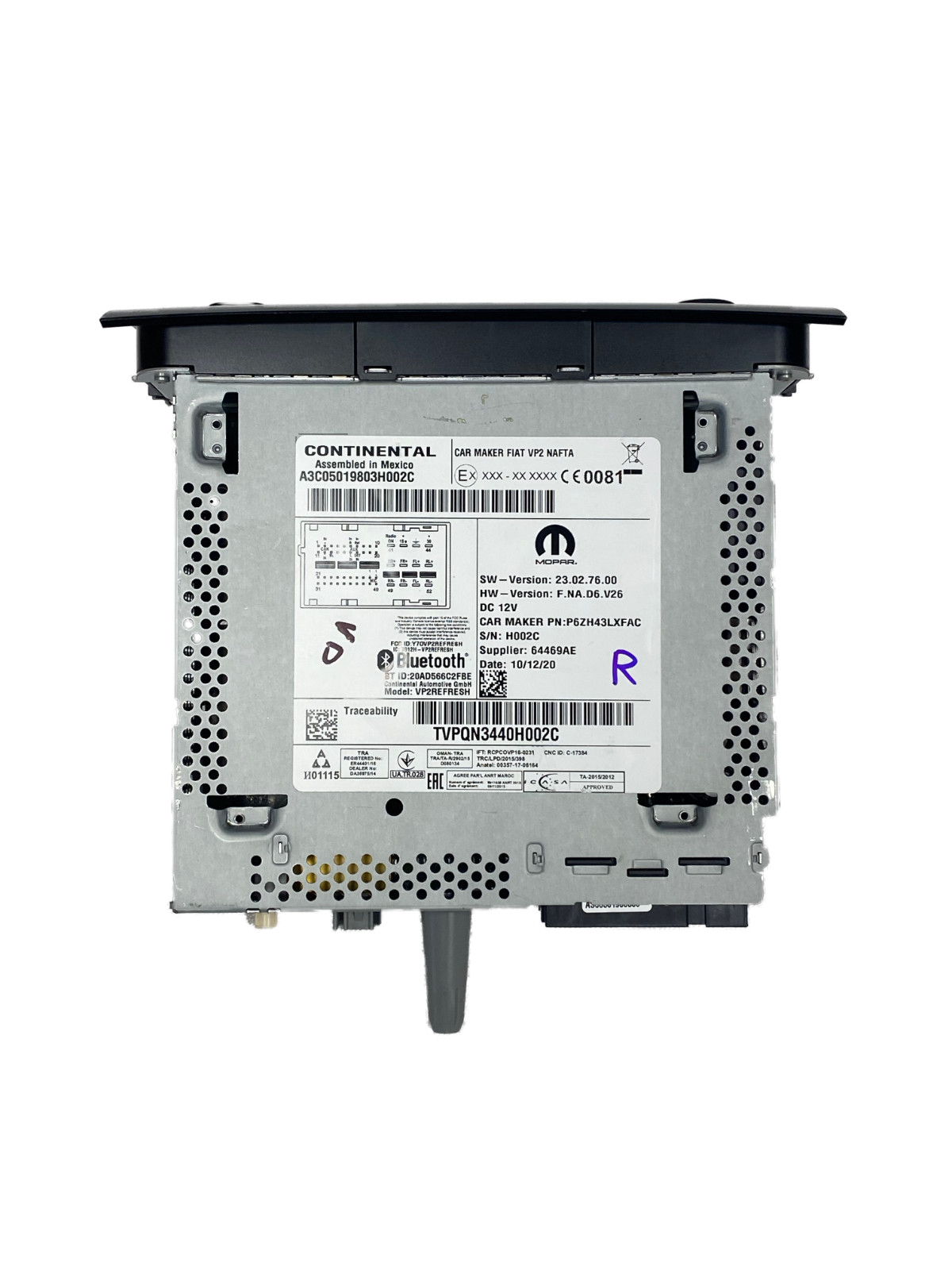 2021 Ram Promaster 2500 Factory OEM Radio Bluetooth VP2REFRESH