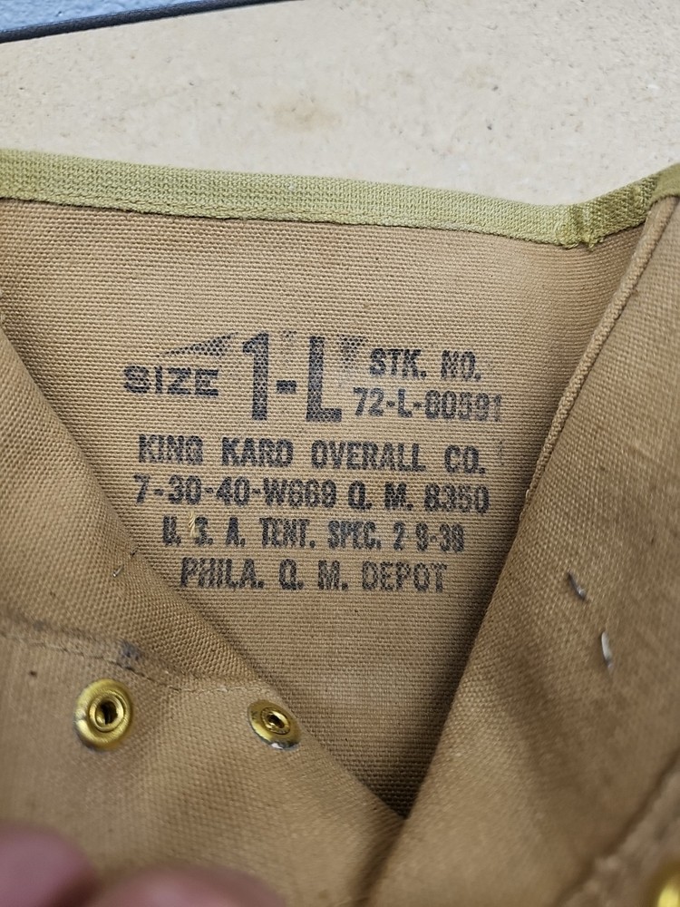 Vintage US Army WW2 Pair Canvas Leggings King Kard Overall Co Size 1-L New (E4)