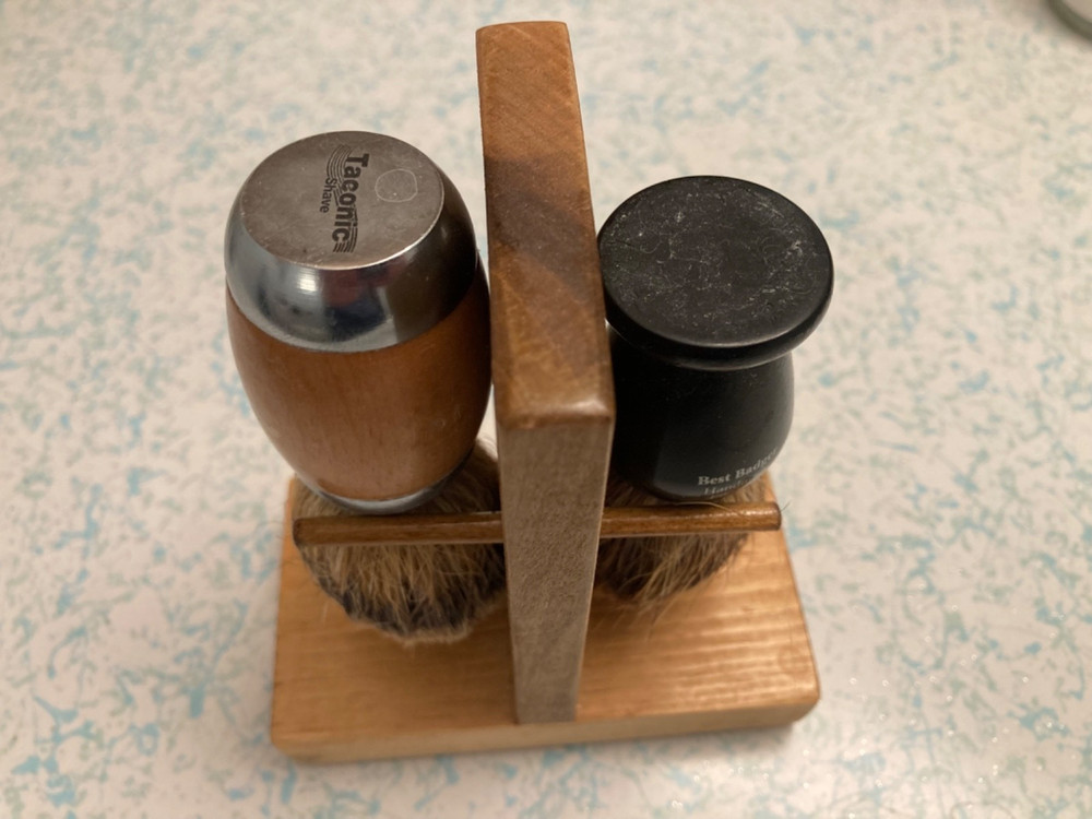 Shaving Brush Stand for Two Brushes