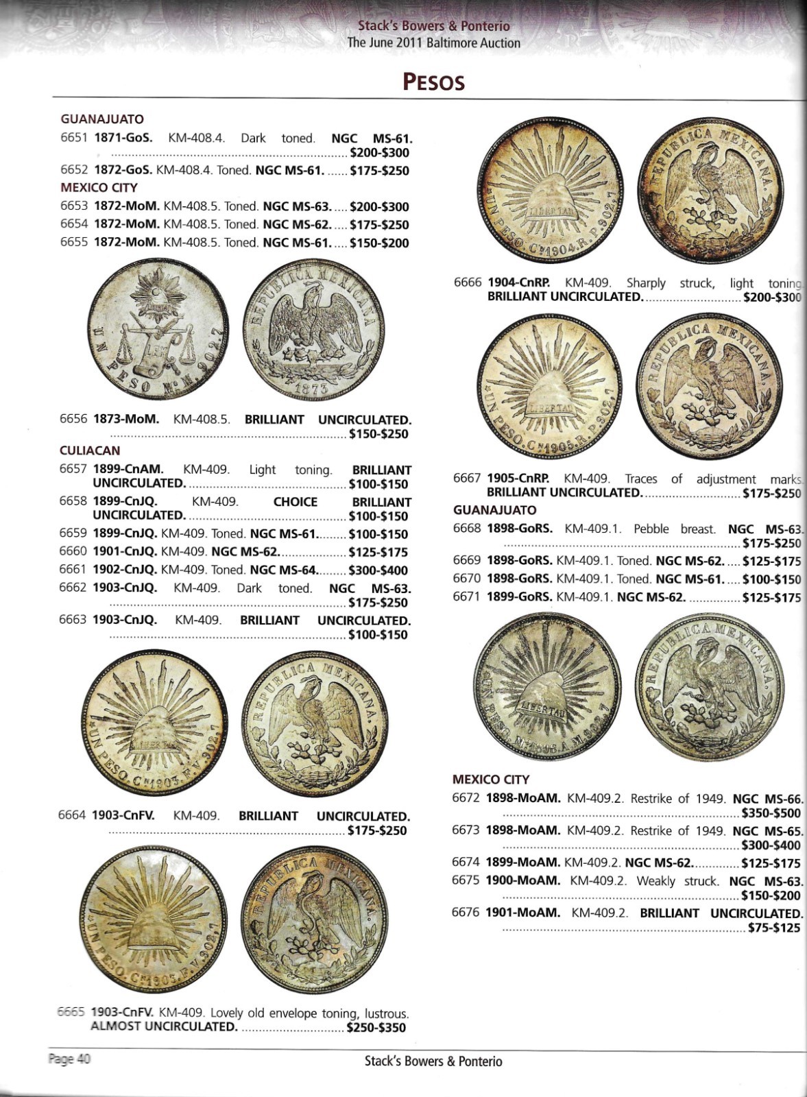 EXTENSIVE MEXICAN COINAGE IN THIS CATALOG