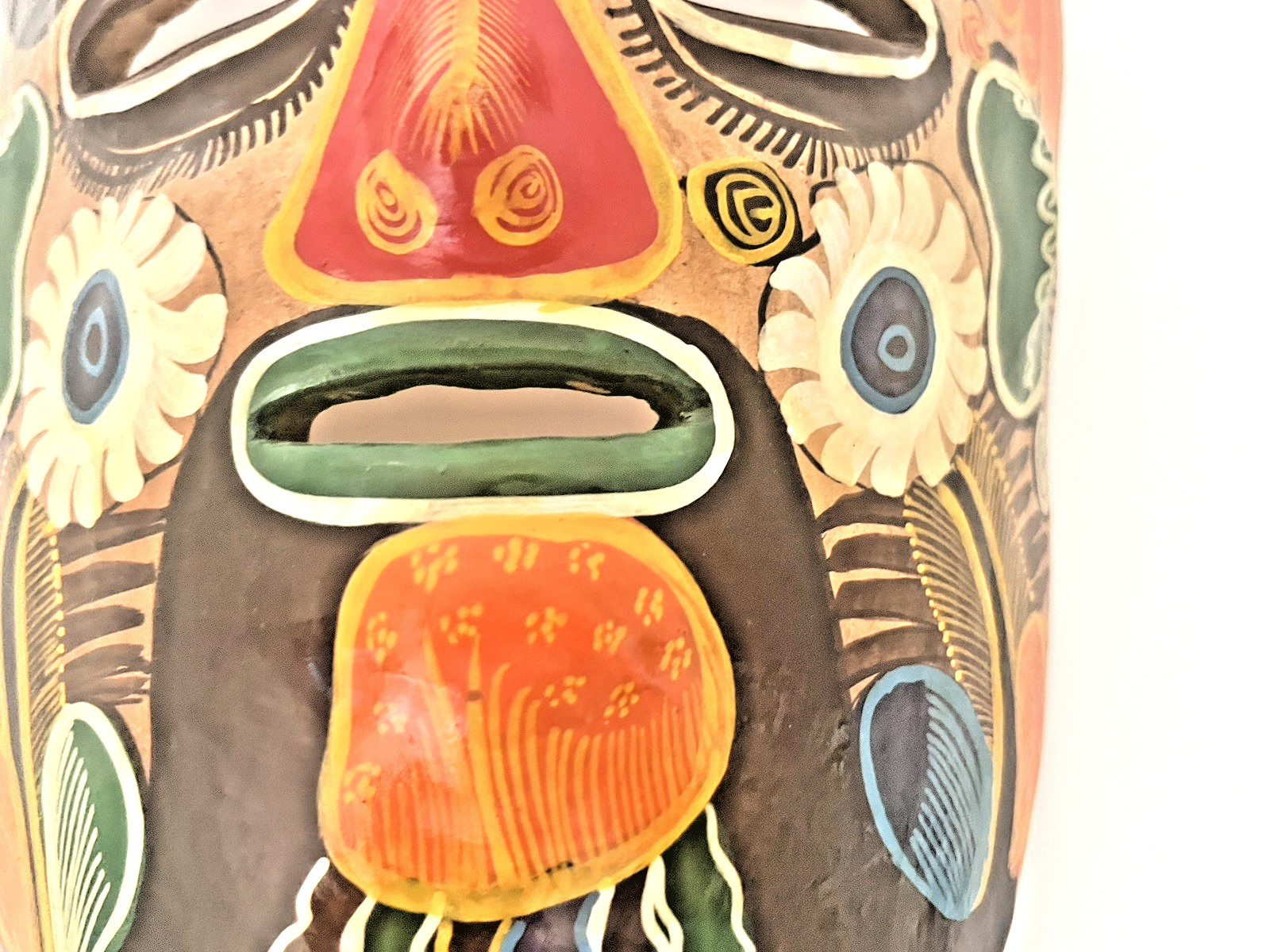 Talavera Mask Mexico Terracotta Pottery Hand Painted 6.5" x 9"