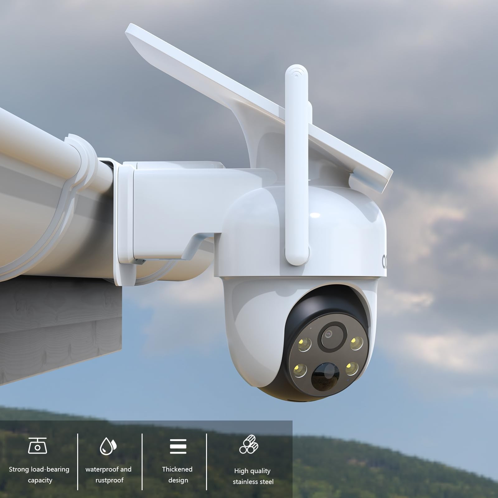 OkeMeeo Metal Gutter Mount for AOSU Security Camera Wireless Outdoor...