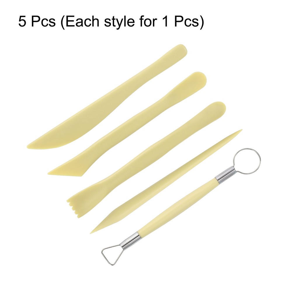 5pcs Plastic Clay Tools Double Head Modeling Sculpting Pottery Tool
