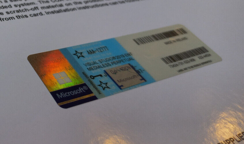 Microsoft Visual Studio 2019 Enterprise CoA AUTHENTIC License AAA-12777