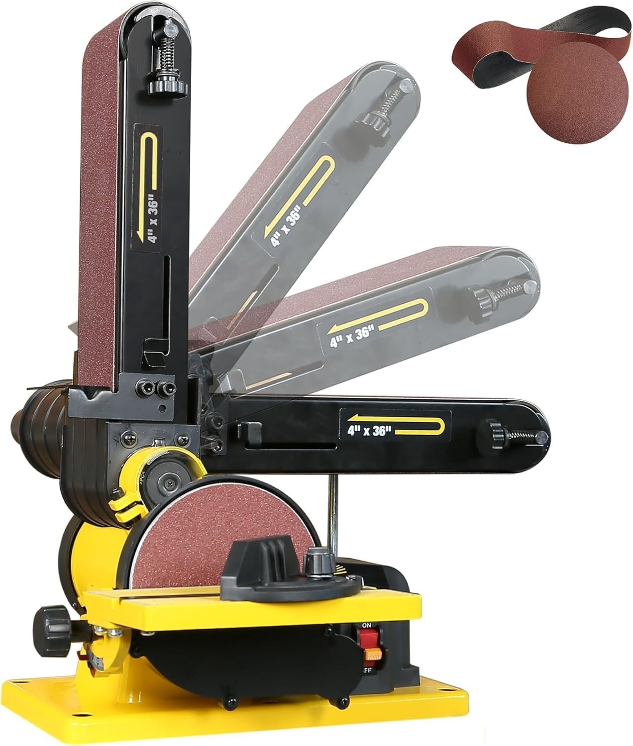 4.3A Belt Sander 4 x 36 in. Belt 6 in. Disc Sander with Double Dust Exhaust Port