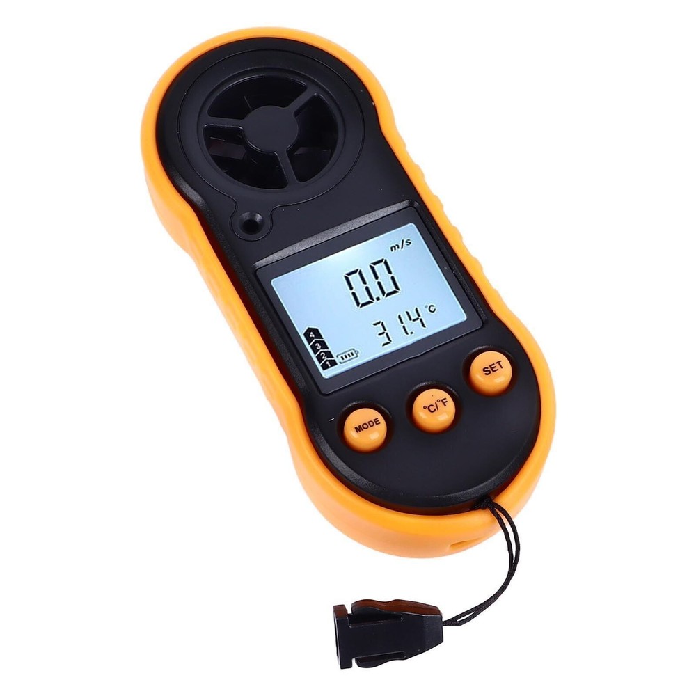 Digital Anemometer LCD Screen Handheld Wind Speed Meter Wind Temperature Gauge