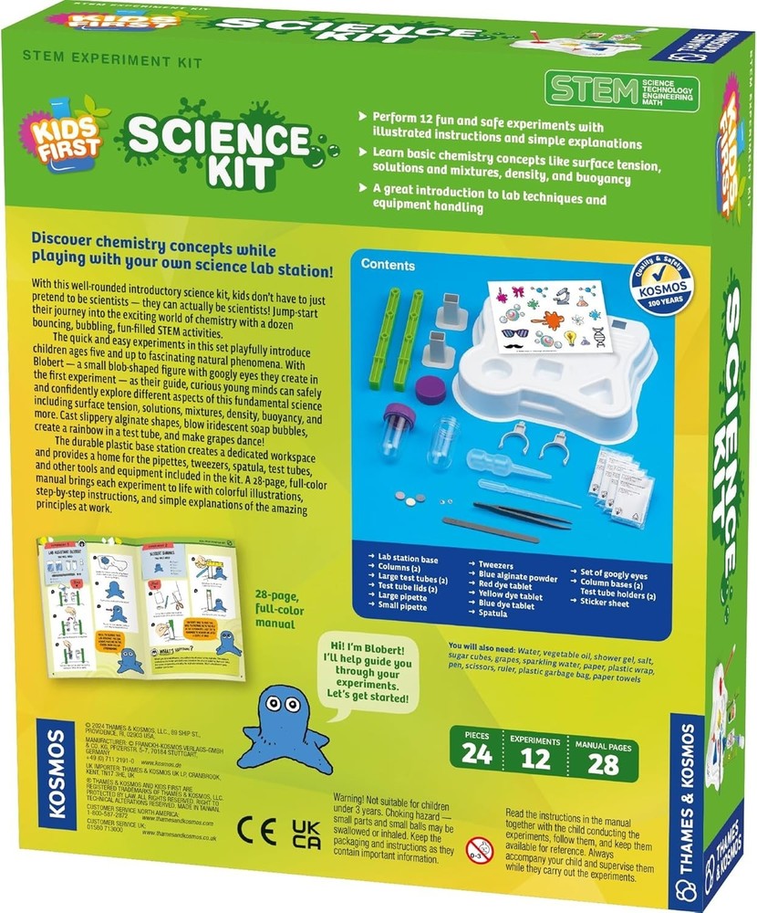 Kids First Science Kit – Safe STEM Lab with 20+ Tools & 12 Engaging Experiments