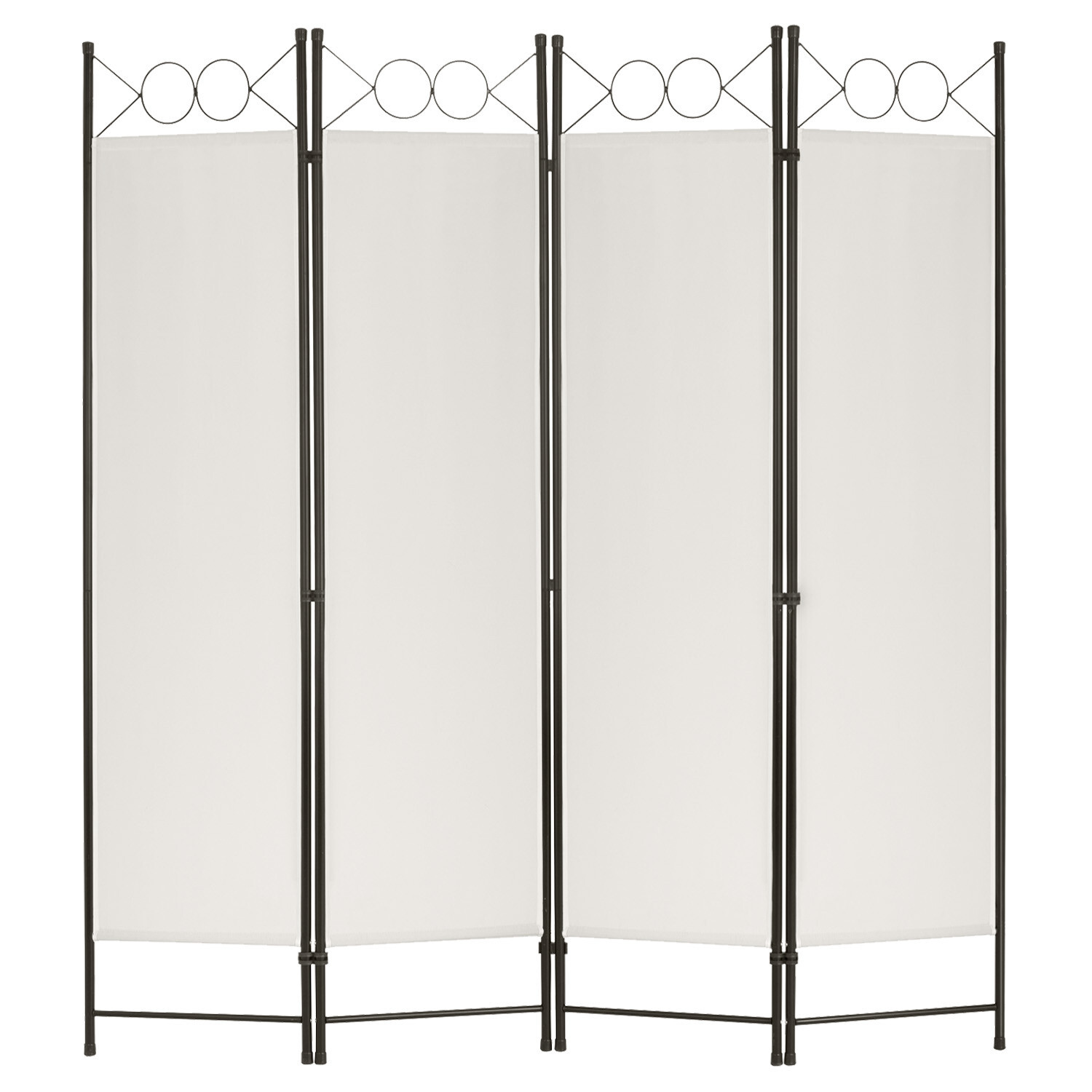4 Panel Room Divider 6FT Steel Frame Screen Folding Privacy Divider Freestanding