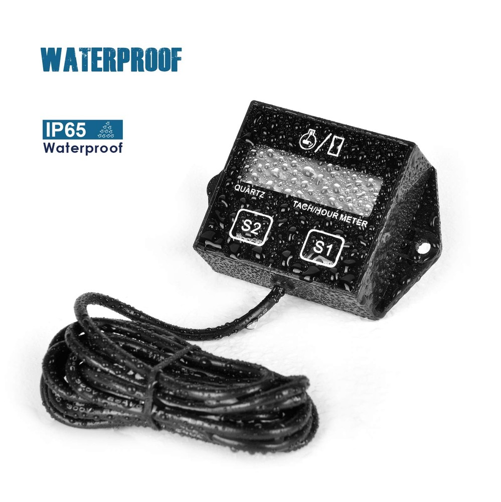 Digital Hour Meter Tachometer Maintenance Reminder Battery Replaceable Automa...