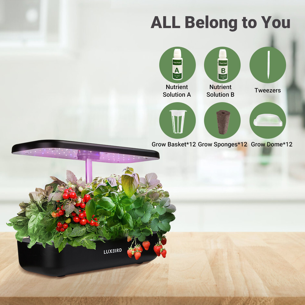 Hydroponics Growing System Indoor Herb Garden Starter Kit Plants Germination 36W