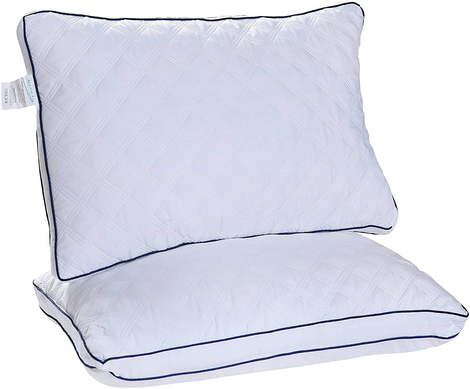 Pack of 2 Bed Pillows Quilted Hotel Quality Down Alternative Gusseted Pillow