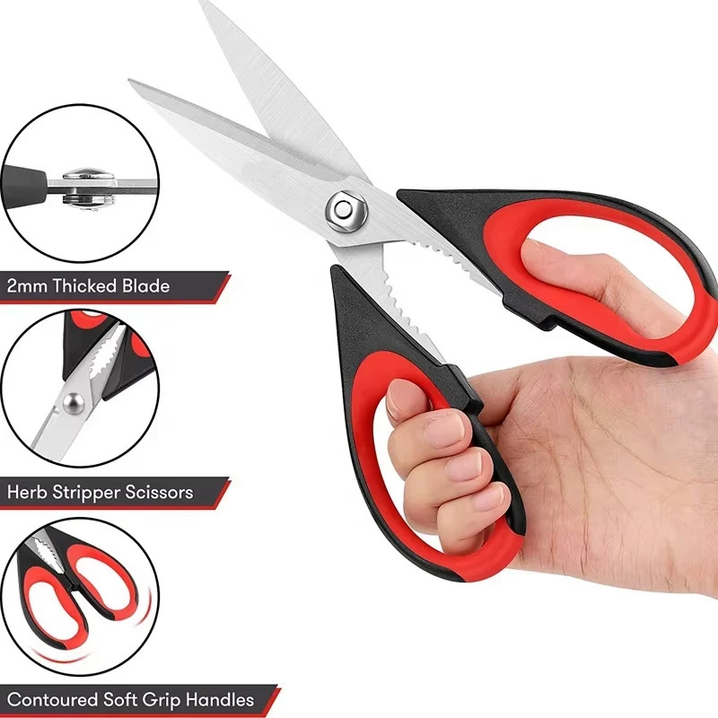 2X Heavy Duty Kitchen Shears Stainless Steel Kitchen Scissors Ultra Sharp Multi