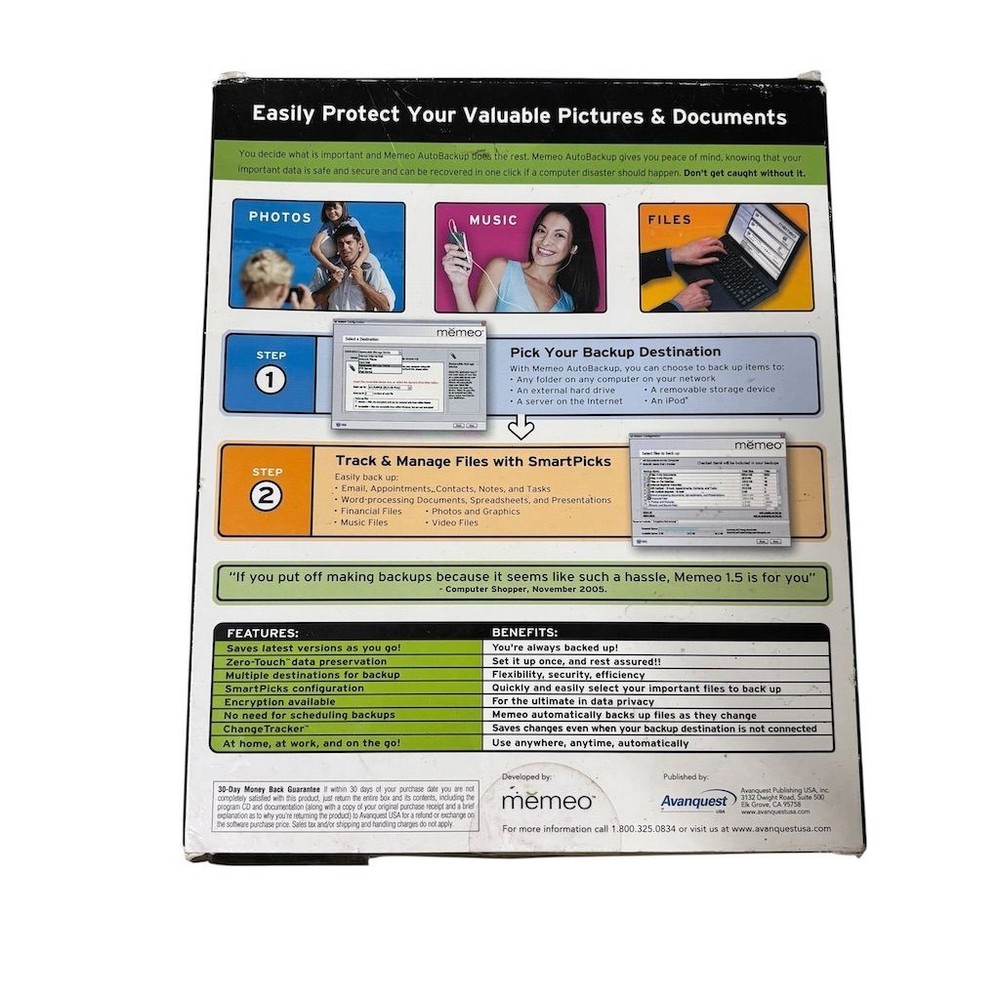 Encore Memeo AutoBackup Software CD for Windows XP