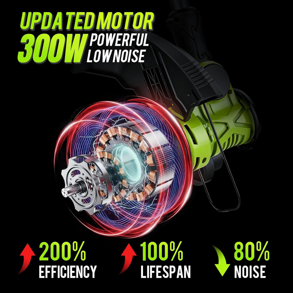 20V Cordless String Trimmer, 2X4Ah Grass Trimmer&Edger with 8 Replacement Spools