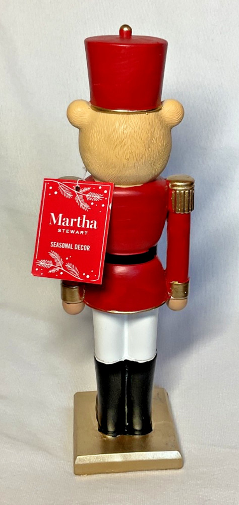 Martha Stewart Christmas Bear Nutcracker Red 12 inch NWT
