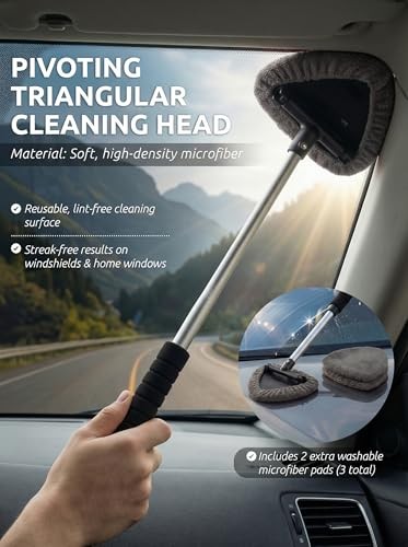 Car Window Cleaning Tool, Windshield Wiper Cleaner with Black & Grey