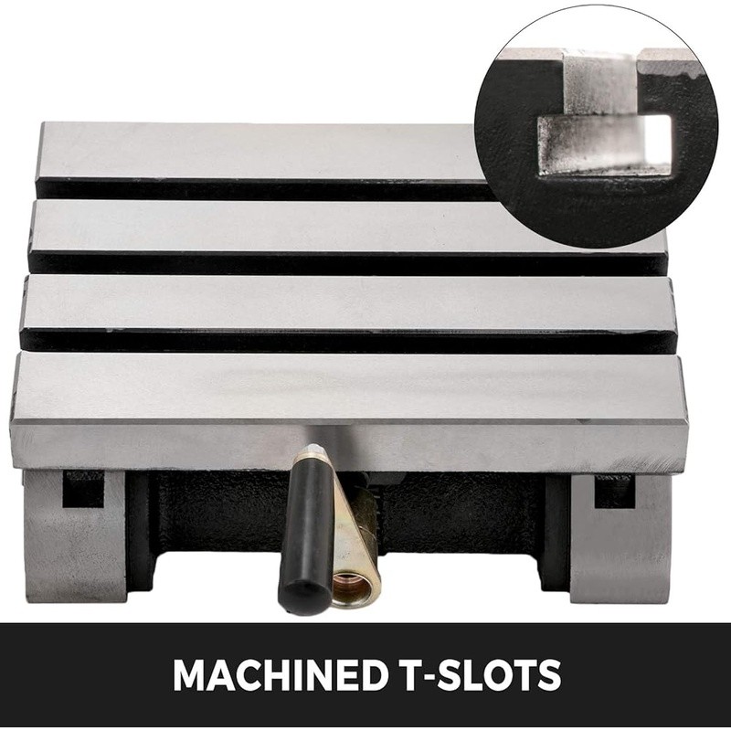 Heavy Duty Cast Iron Adjustable Angle Milling Table W/ T-Slots Precision Work US