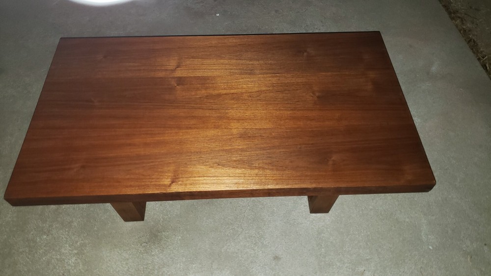 Mid-Century Modern Long Rectangular Walnut Coffee Table Vintage