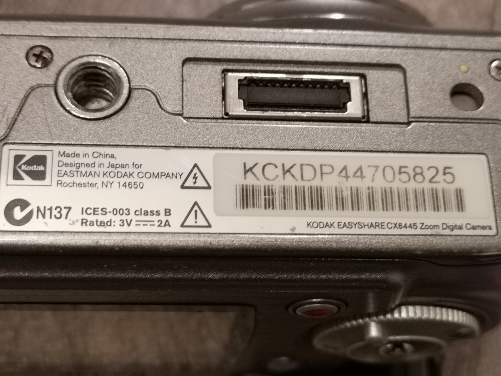 Kodak Digital Camera EasyShare CX6445 Silver With Memory Card Tested Working