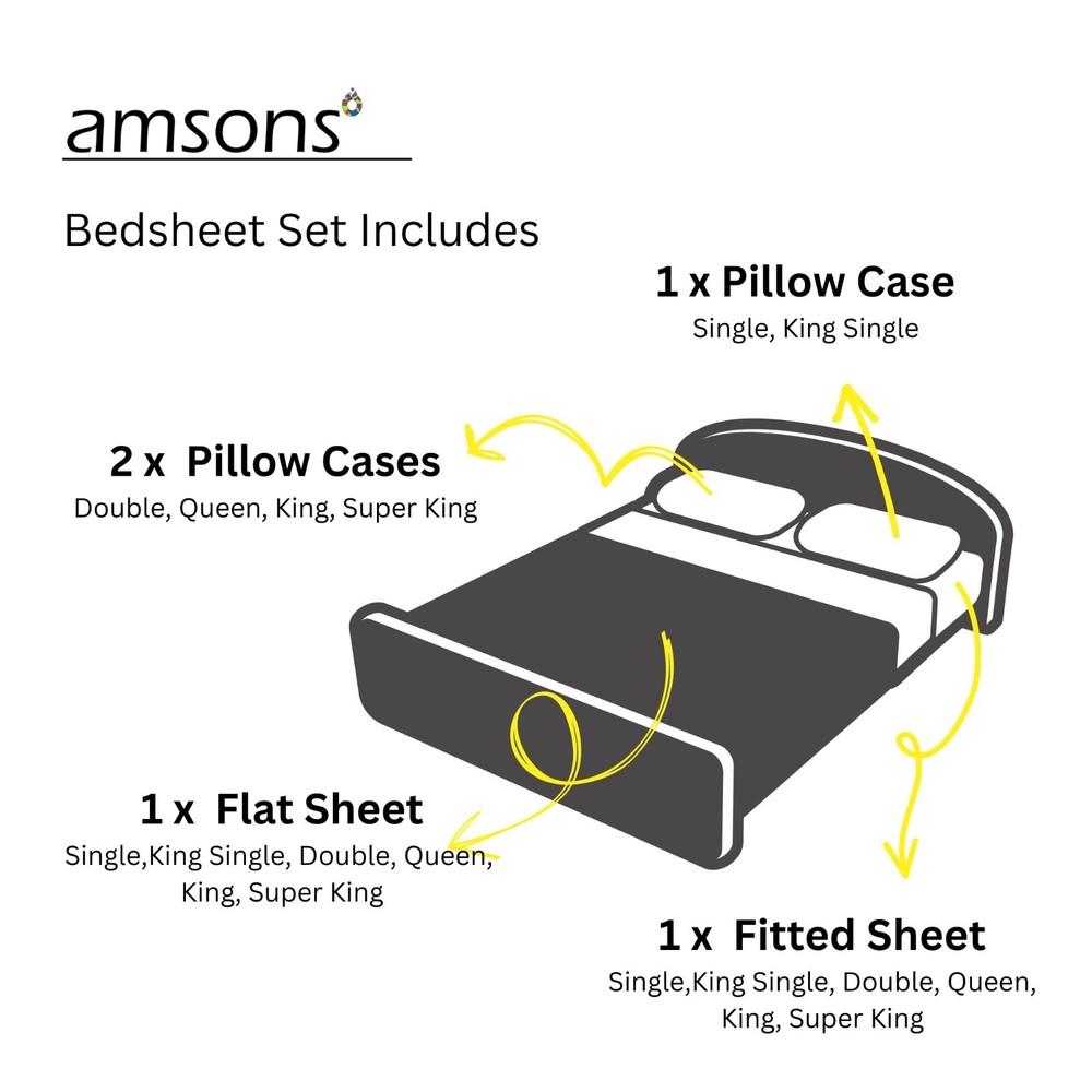 Bed Sheets Single Double King Queen King Single Super King Flat Fitted Sheet