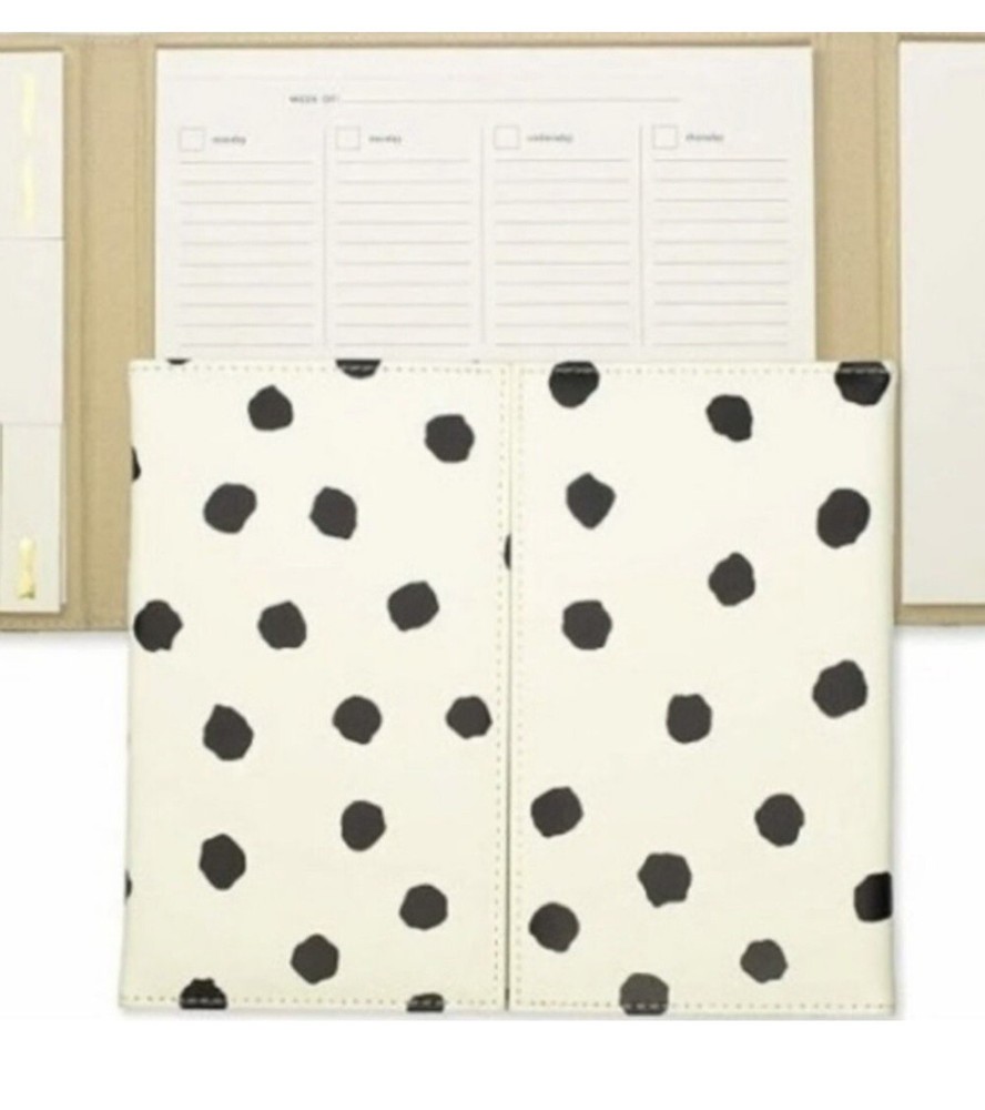 Kate Spade Notepad Portfolio Desktop Black Polo Dots