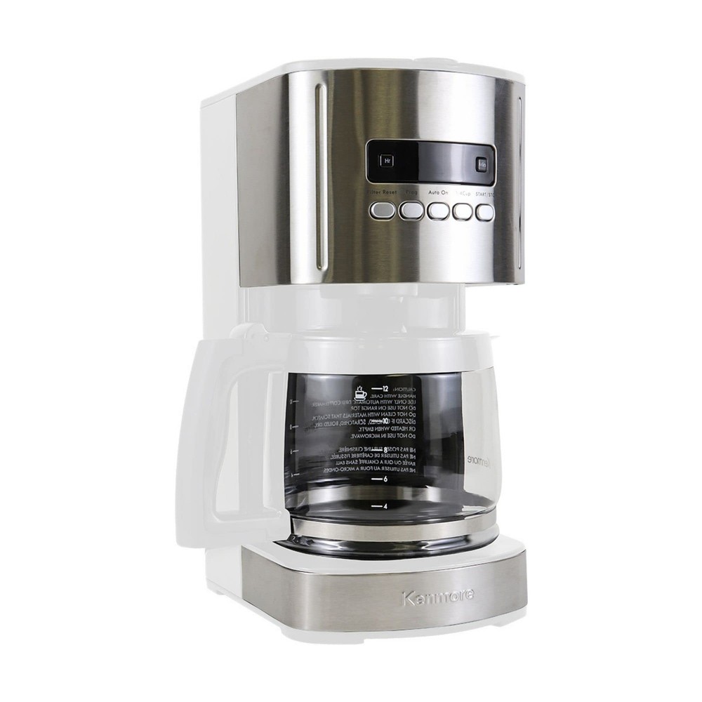 Kenmore Drip Coffee Maker - 12 Cup Programmable Cafe Machine 12 Cup, Silver