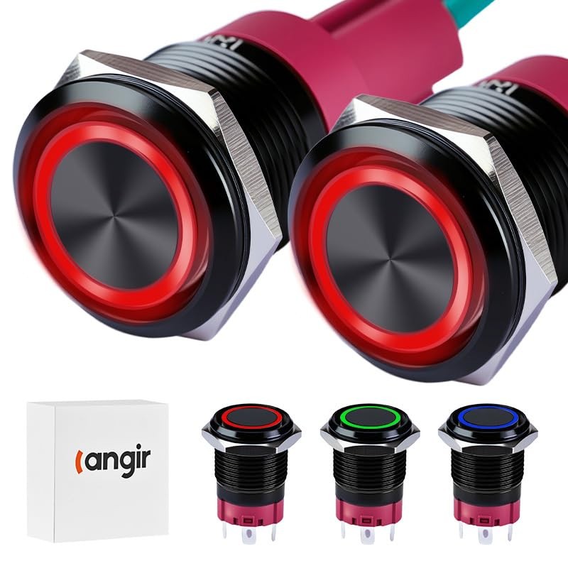 15Amp momentary Push Button Switch，(0.866") 12V-24V Push Button Switch 22mm Red