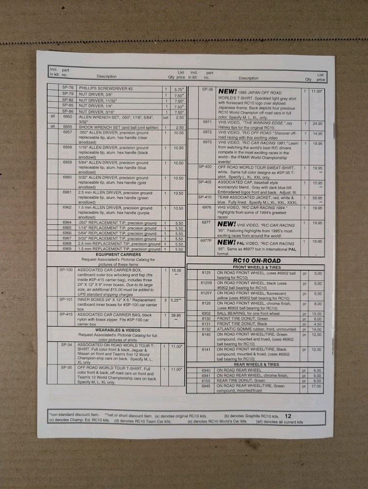 RC10 Catalog