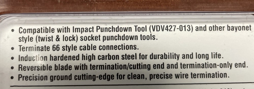 Klein Tools VDV427-016-SEN Punchdown Tool Blade, 66 Type
