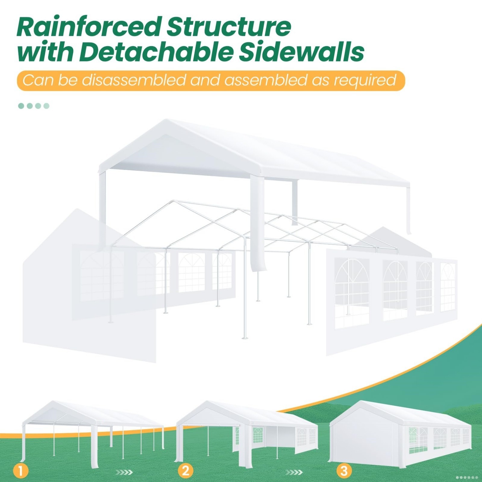 13x26 20x40 Party Tent Heavy Duty Carport Waterproof Event Gazebo with Sidewalls