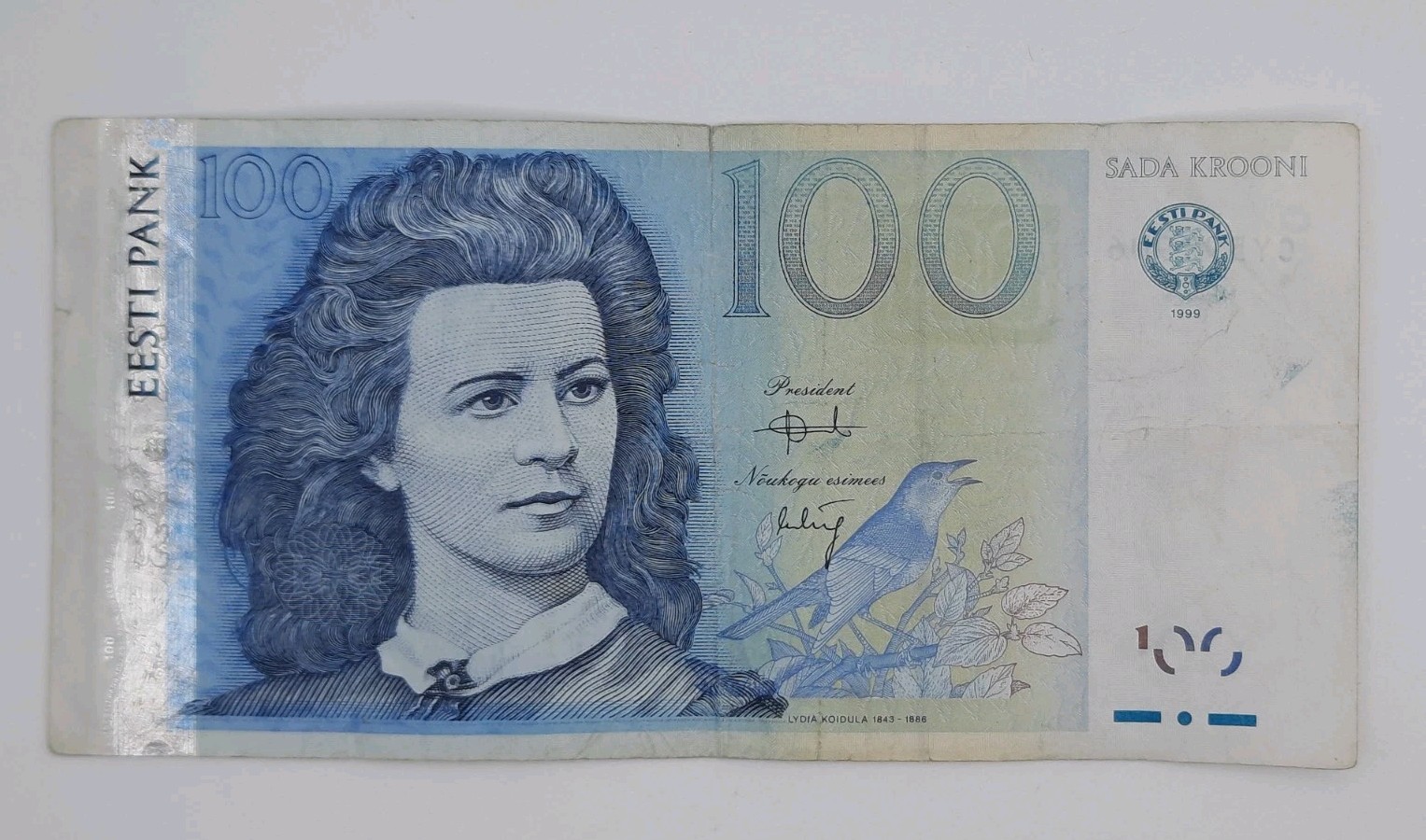 1999 Eesti Pank, Estonia - 100 Estonian Krooni Banknote Serial No CY 592906