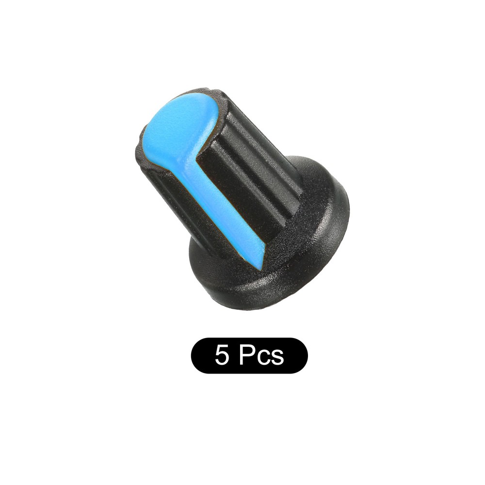 Potentiometer Control Knob Insert Shaft Switch Knobs 6mm/ Blue/ 5Pcs