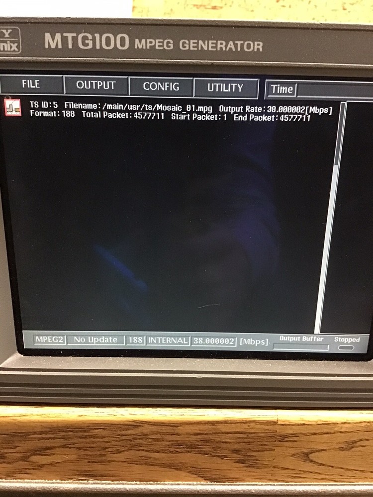 SONY TEKTRONIX MTG100 MPEG GENERATOR Pulled From Working Environment UM