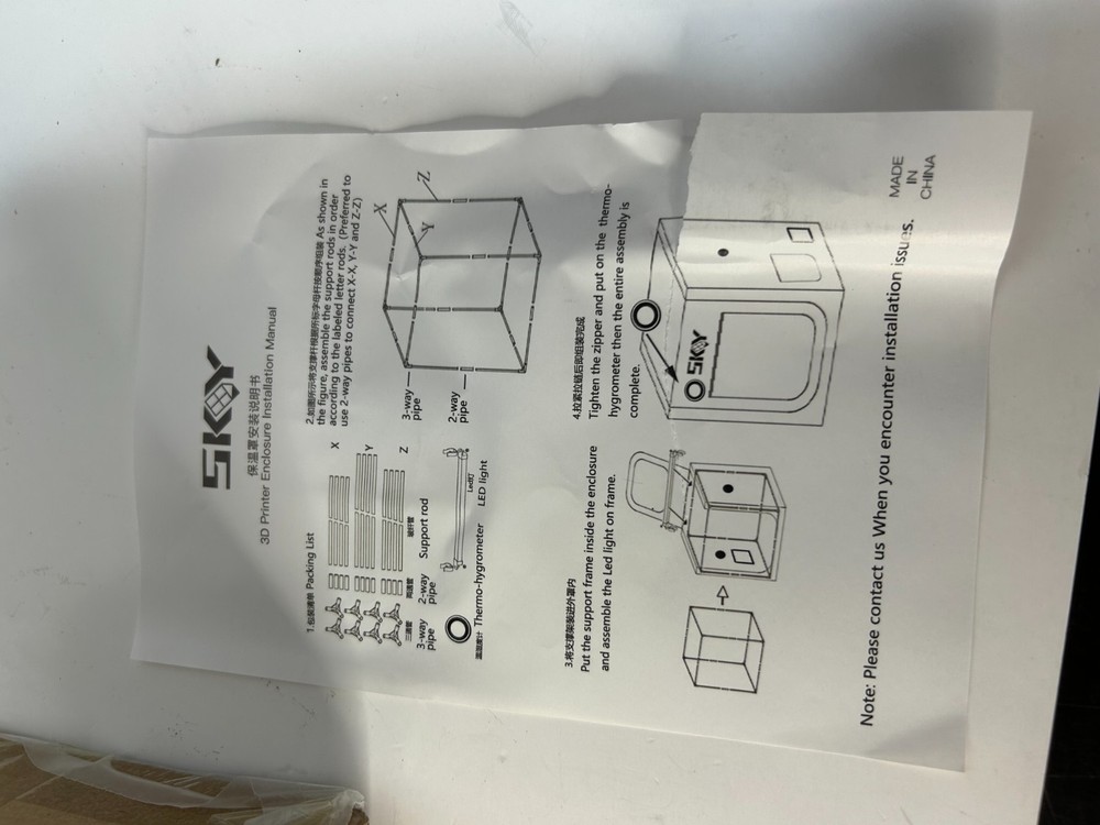 Bambu Lab A1 3D Printer Enclosure LED Light Hygrothermograph Fireproof Dustproof