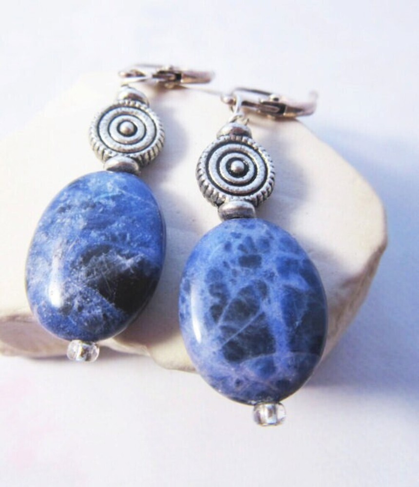 Sodalite earrings - artisan designed