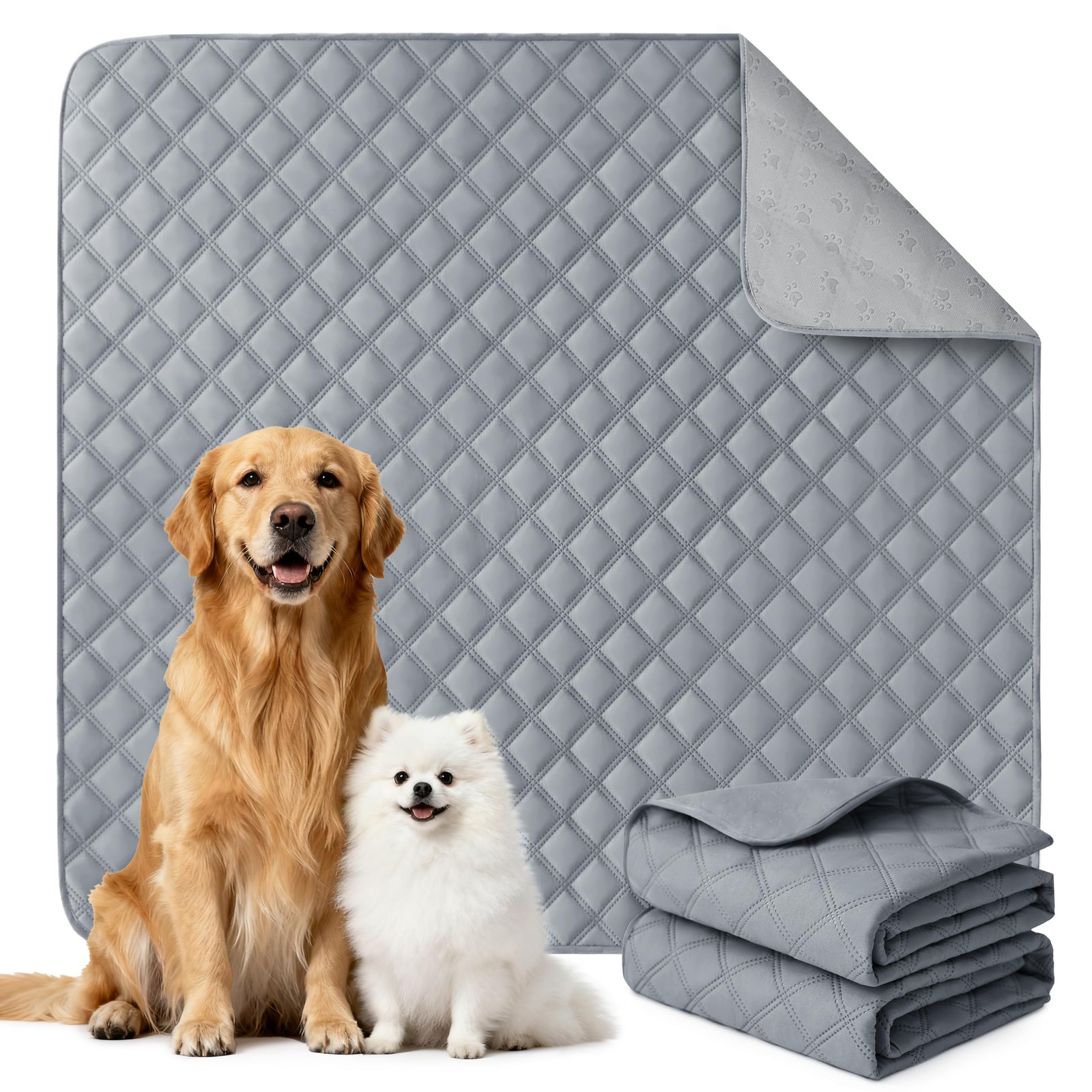 Reusable Washable Pee Pads for Dogs Large/Extra Large 36'' X 41'' 2 Pack, Absorb
