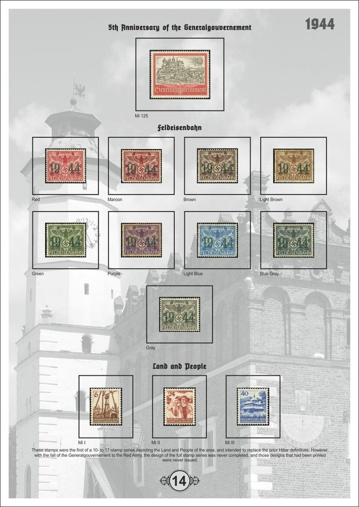PDF ( DIGITAL ) STAMP ALBUM PAGES Third Reich Poland General Government, 1939-44